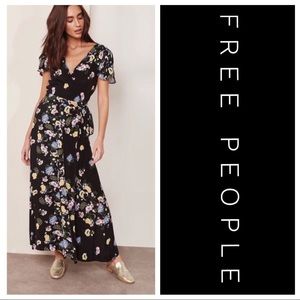 Black Floral Wrap Maxi 🔴